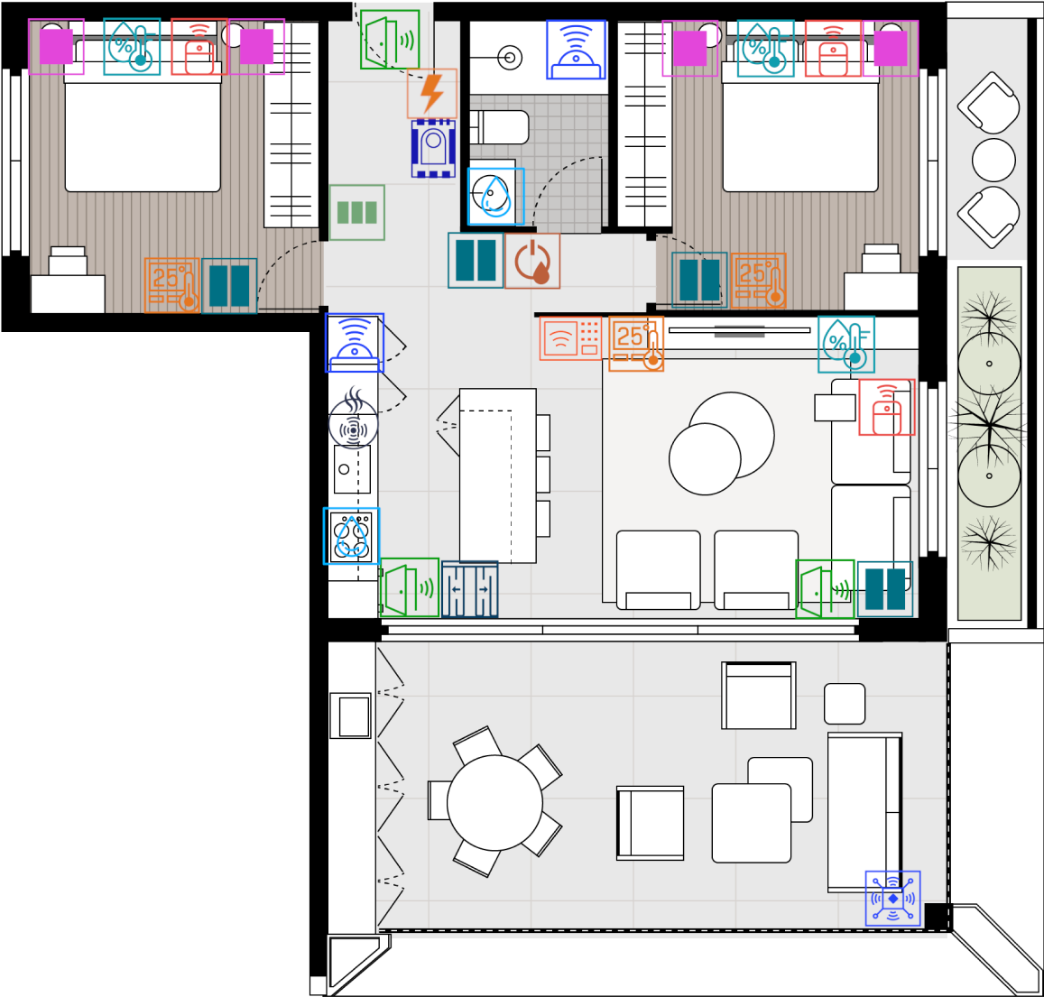 second bedroom plan of family package