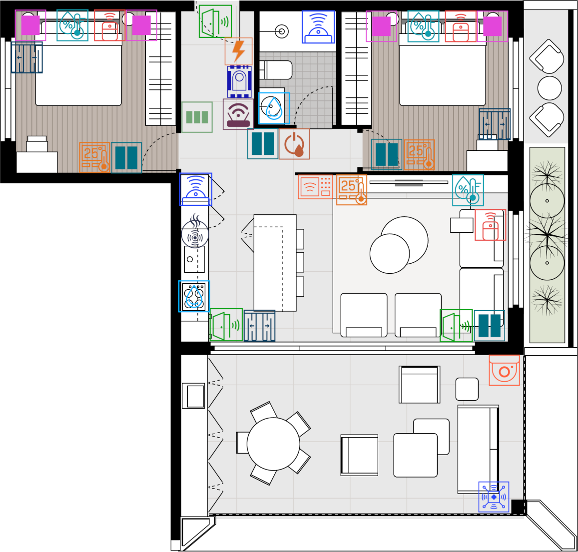 second bedroom plan of luxury package