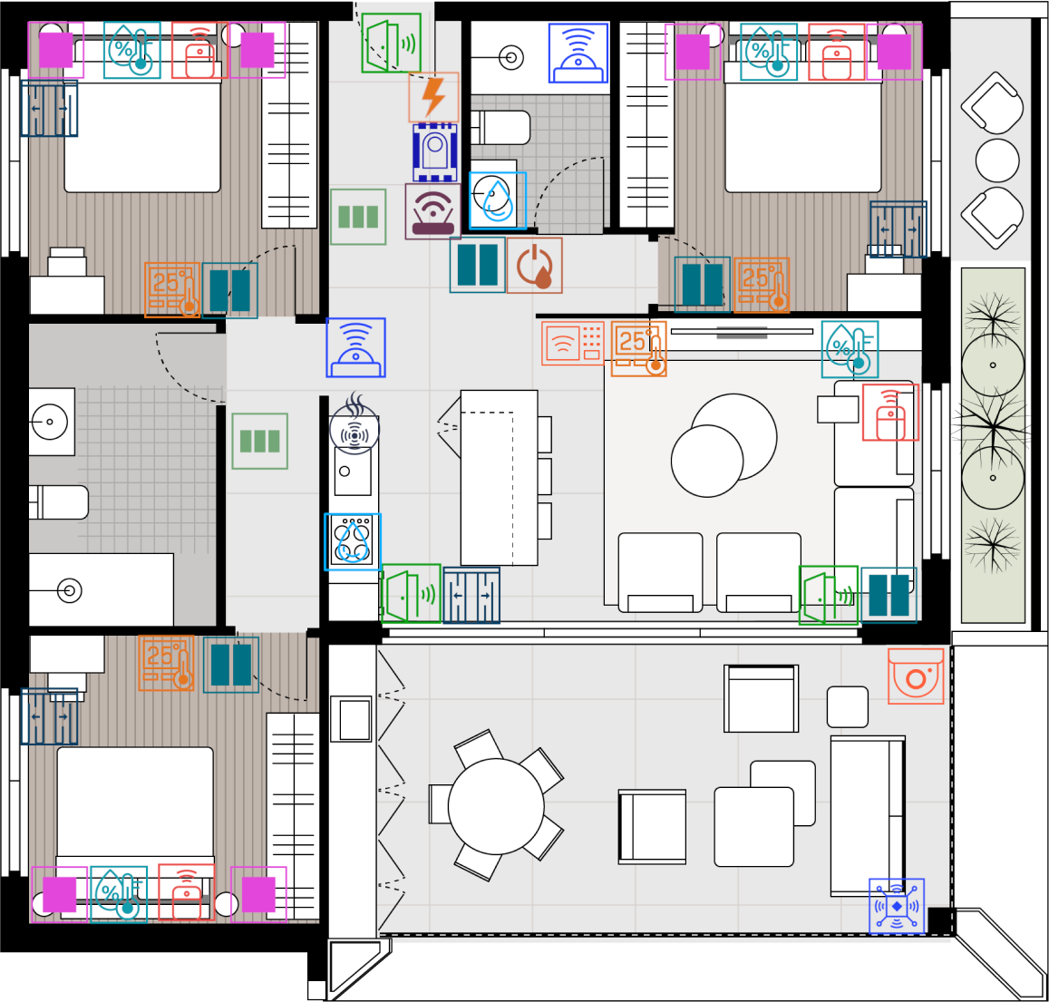 third bedroom plan of luxury package